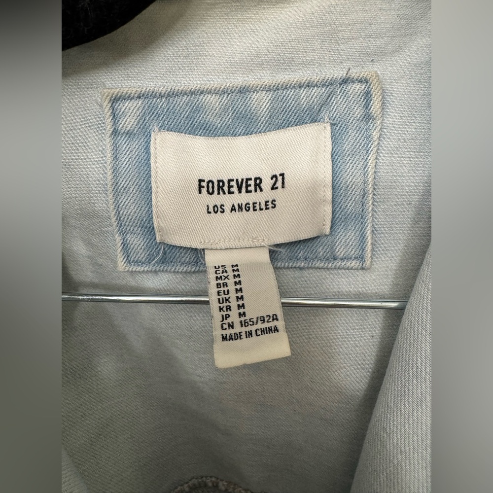 Forever 21 Classic Denim Jacket | Casual Everyday Layer - Picture 3 of 4